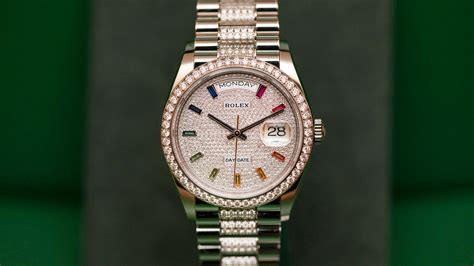 rolex gem set|Rolex day date 36 rainbow.